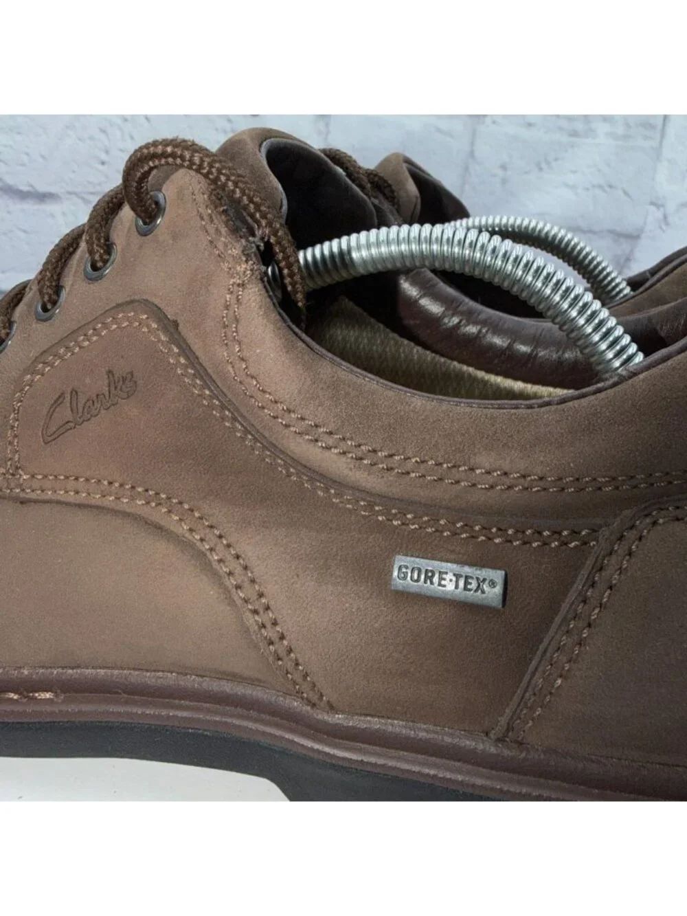 Clarks Ronnie Walk GTX Shoes Mens Size 12 Brown Nubuck Gore-Tex Active Air